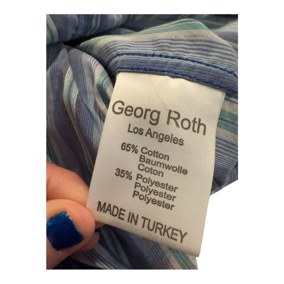 Georg Roth Los Angeles Designer Snap Button Flip Cuffs Mens Shirts Size Large - Picture 12 of 14